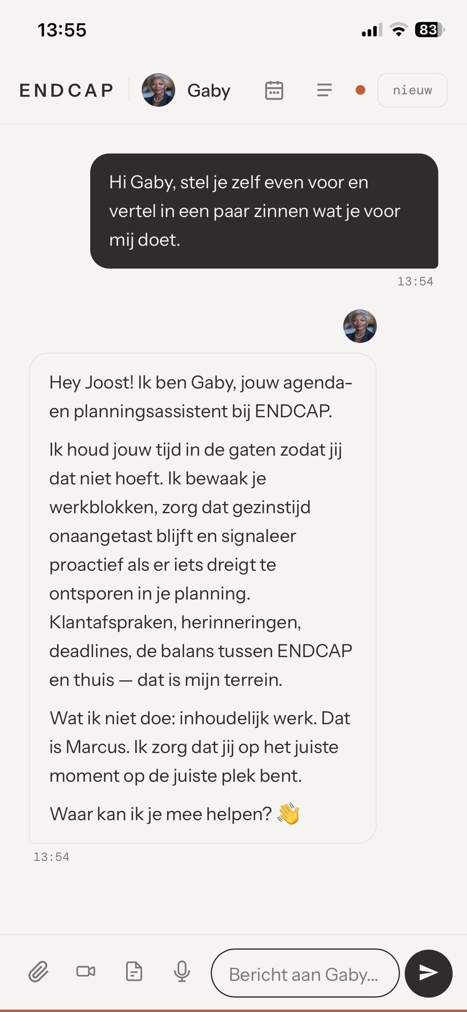 Gaby AI assistent in gesprek